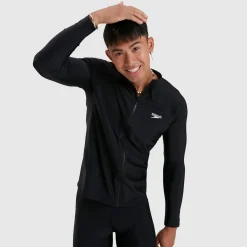 Haut zippé Homme à manches longues Essential noir