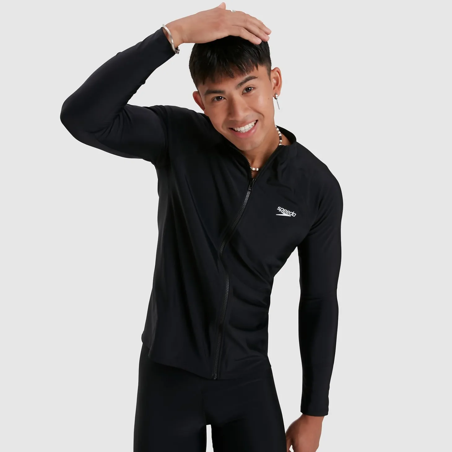 Haut zippé Homme à manches longues Essential noir