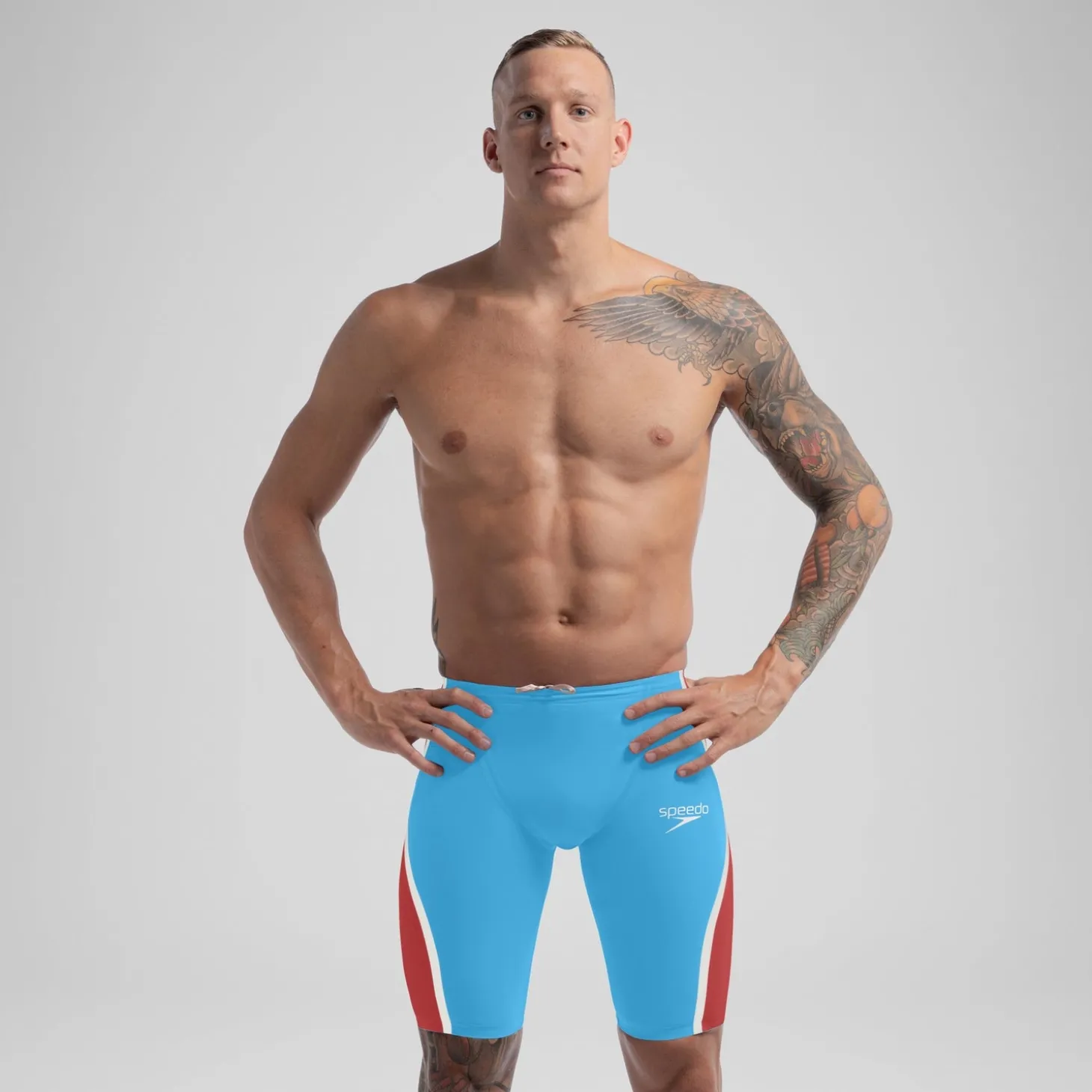 Jammer taille haute - Fastskin LZR Pure Intent 2.0 pour Hommes Bleu/Rouge