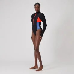 L/S 1 pièce color-block zippé pour Femmes Dragon Fire