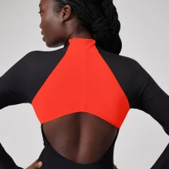L/S 1 pièce color-block zippé pour Femmes Dragon Fire