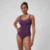 Maillot de bain 1 pièce à imprimé Shaping LunaElustre pour Femmes Prune dandy