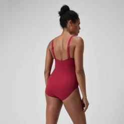 Maillot de bain 1 pièce à imprimé Shaping LunaElustre pour Femmes Rouge/Violet