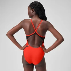 Maillot de bain 1 pièce color-block Racerback pour Femmes Dragon Fire