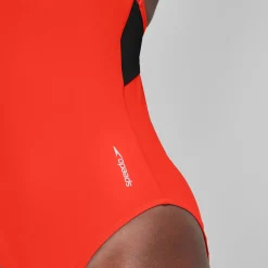 Maillot de bain 1 pièce color-block Racerback pour Femmes Dragon Fire