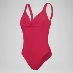 Maillot de bain 1 pièce galbant noué croisé pour Femmes Violet