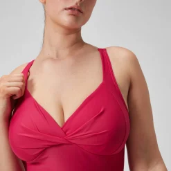 Maillot de bain 1 pièce galbant noué croisé pour Femmes Violet