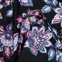 Maillot de bain 1 pièce galbant à bretelles et imprimé pour Femmes Noir/Violet