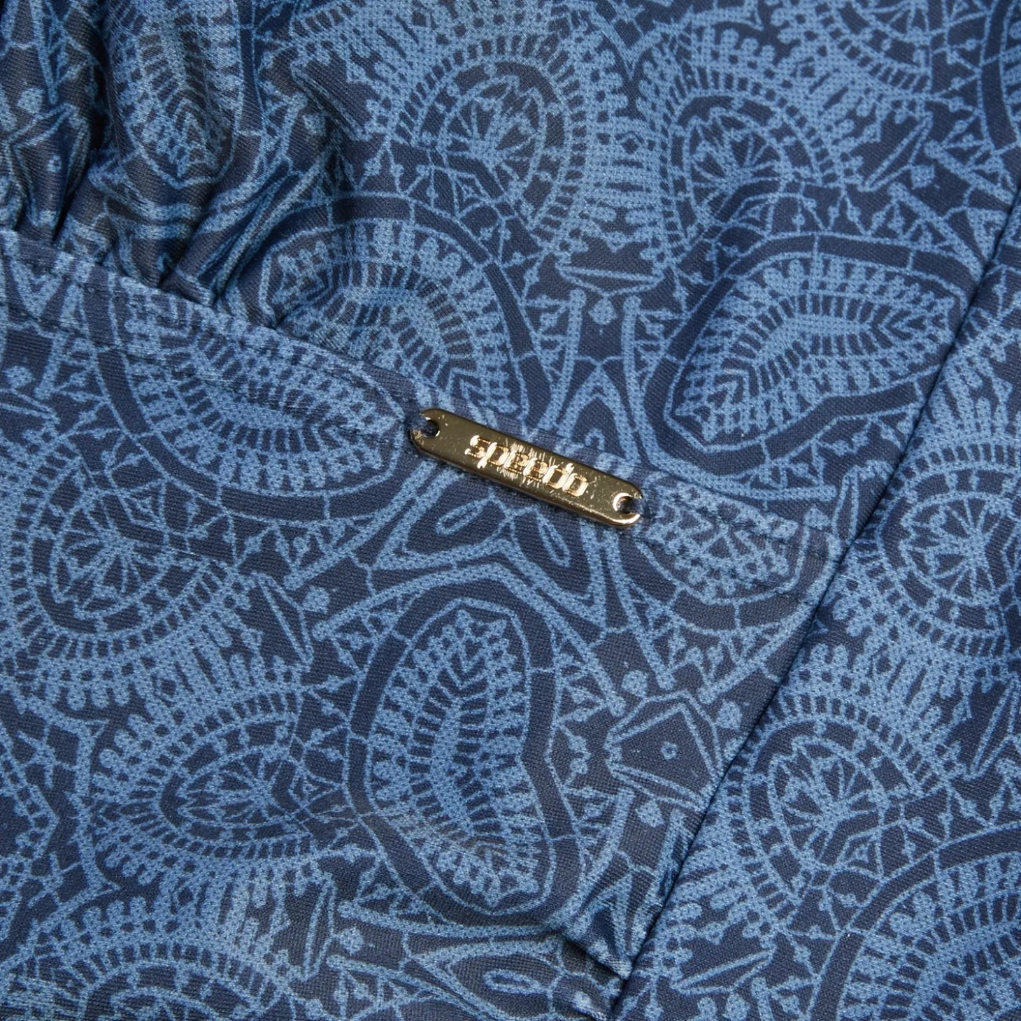 Maillot de bain 1 pièce Shaping avec encolure en V et imprimé pour Femmes Bleu épicéa/Bleu délavé