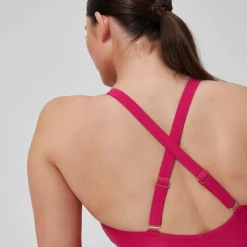 Maillot de bain 1 pièce Shaping à encolure en V pour Femmes Magenta Brume