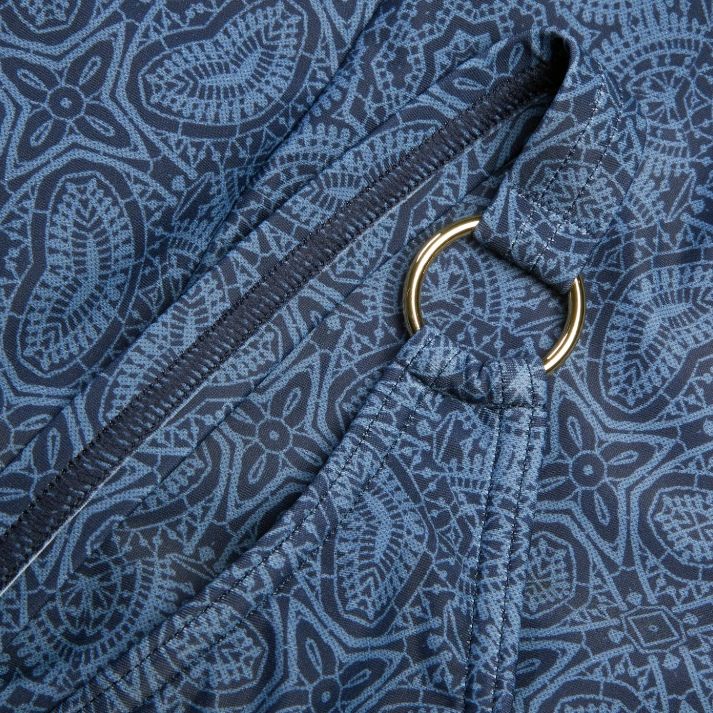 Maillot de bain 1 pièce Shaping avec encolure en V et imprimé pour Femmes Bleu épicéa/Bleu délavé