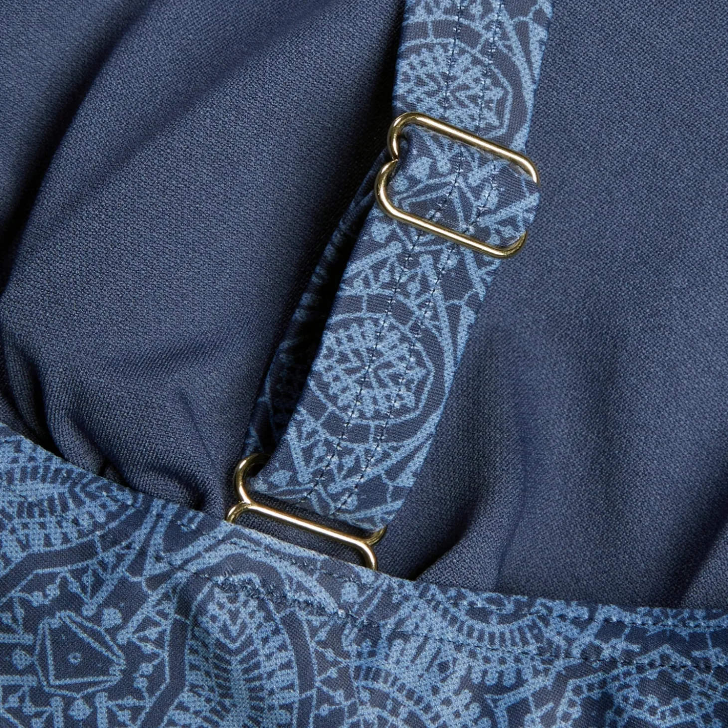 Maillot de bain 1 pièce Shaping avec encolure en V et imprimé pour Femmes Bleu épicéa/Bleu délavé