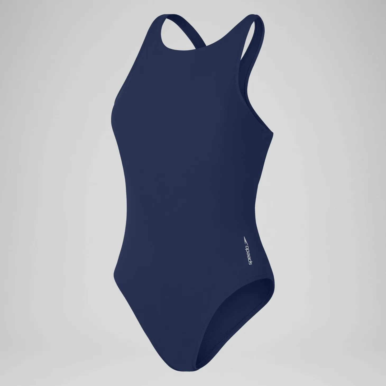 Maillot de bain 1 pièce uni avec maille filet Scoop pour Femmes Bleu céruléen
