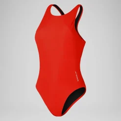 Maillot de bain 1 pièce uni avec maille filet Scoop pour Femmes Dragon Fire