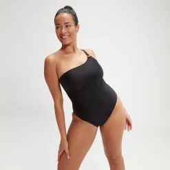 Maillot de bain asymétrique Femme effet galbant noir