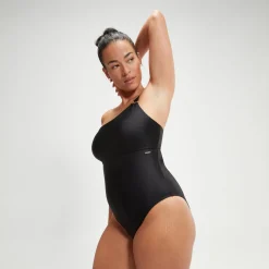 Maillot de bain asymétrique Femme effet galbant noir