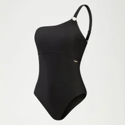 Maillot de bain asymétrique Femme effet galbant noir