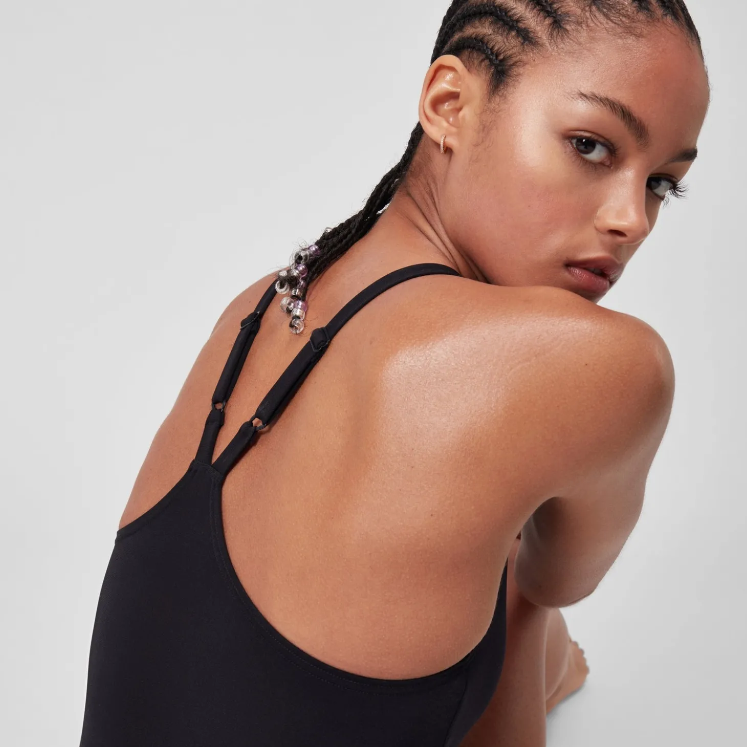 Maillot de bain dos en V End+ (plus long) Noir