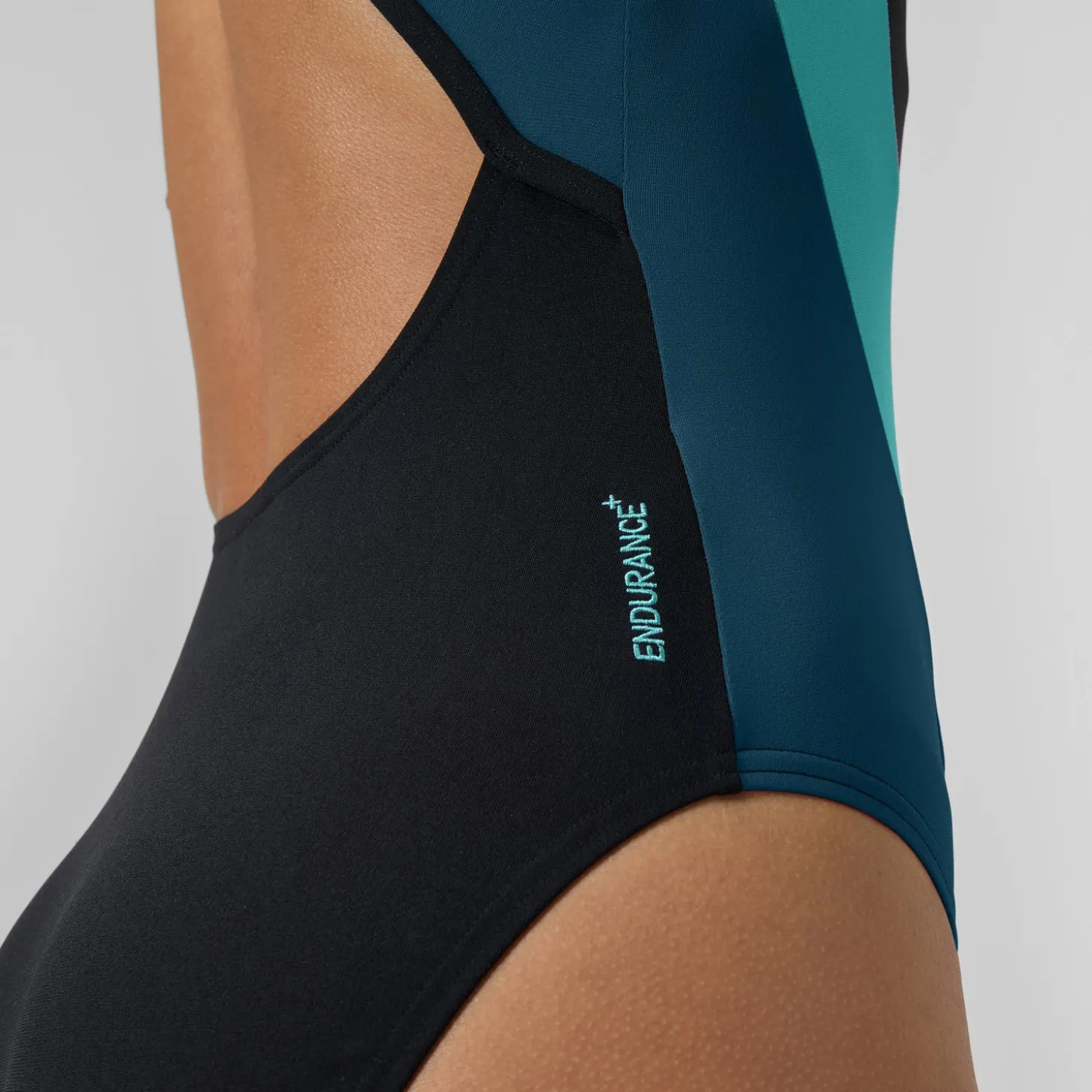 Maillot de bain Femme à col haut Splice Crossback sarcelle foncé/vert