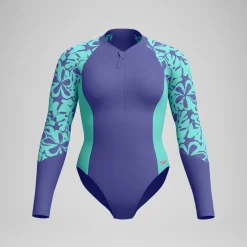 Maillot de bain Femme à manches longues bleu/vert