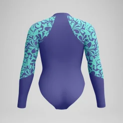Maillot de bain Femme à manches longues bleu/vert