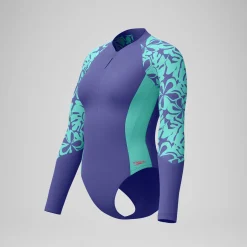Maillot de bain Femme à manches longues bleu/vert