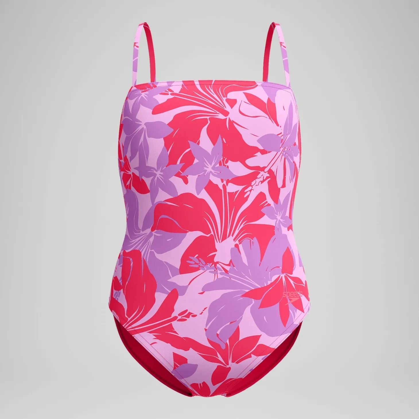 Maillot de bain Femme ajustable à fines bretelles et imprimés rouge