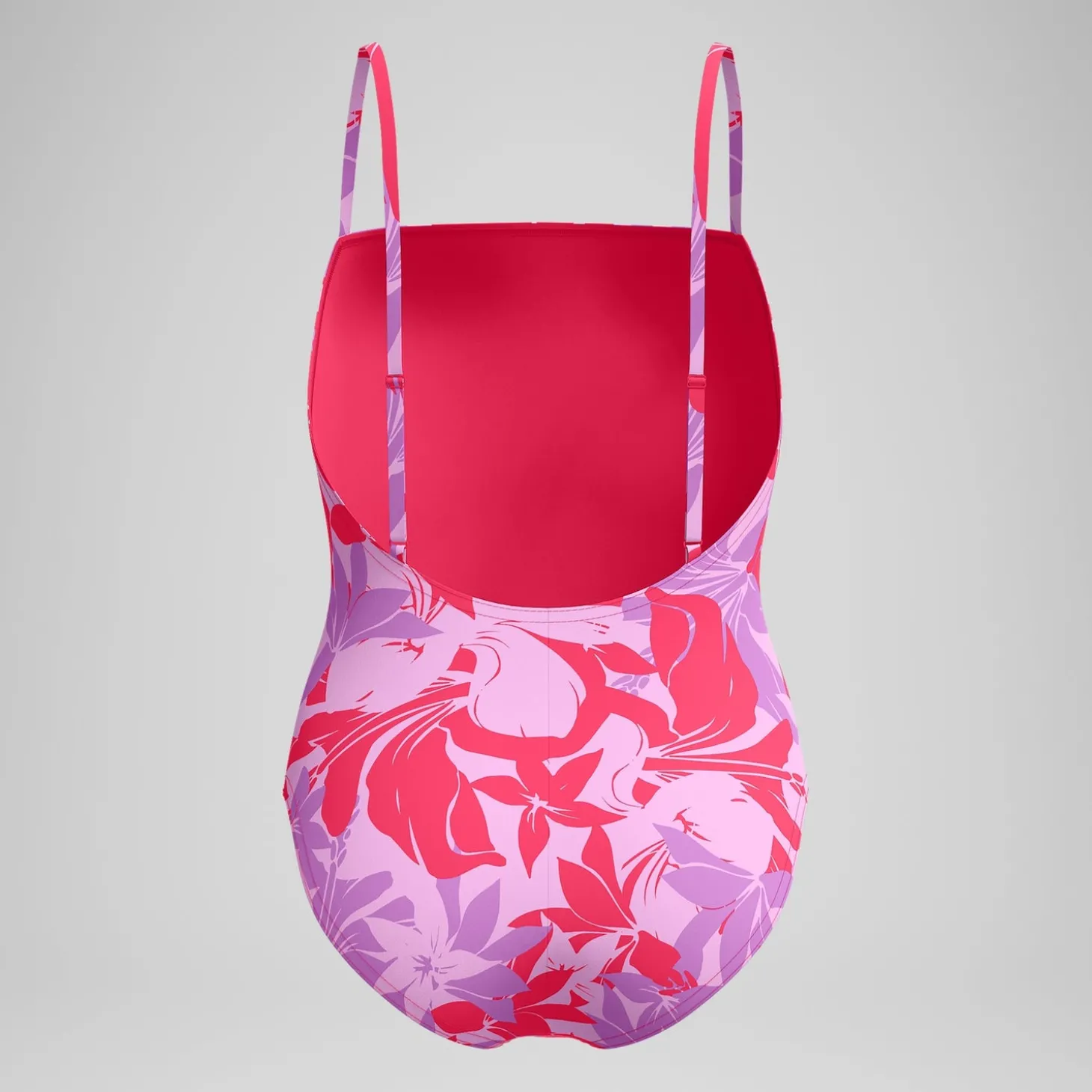 Maillot de bain Femme ajustable à fines bretelles et imprimés rouge