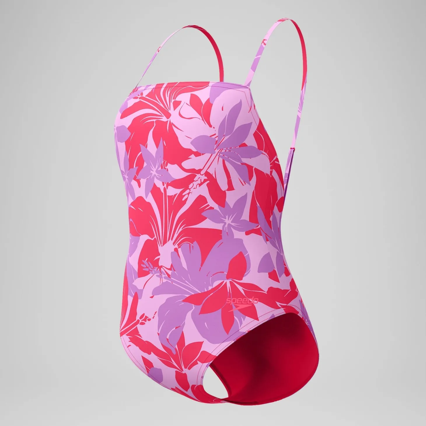 Maillot de bain Femme ajustable à fines bretelles et imprimés rouge
