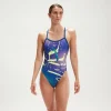 Maillot de bain Femme Club Training Turnback bleu/lilas