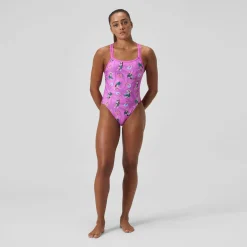 Maillot de bain Femme Club Training Starback imprimé rose/vert