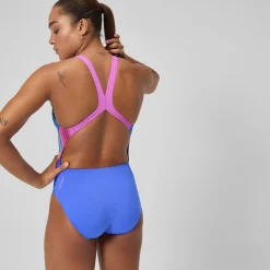 Maillot de bain Femme Club Training Placement Powerback bleu/rose