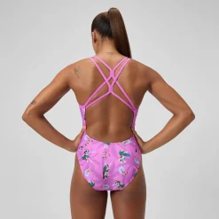 Maillot de bain Femme Club Training Starback imprimé rose/vert