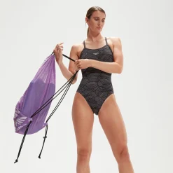Maillot de bain Femme Club Training Fixed Crossback noir/gris