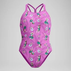 Maillot de bain Femme Club Training Starback imprimé rose/vert