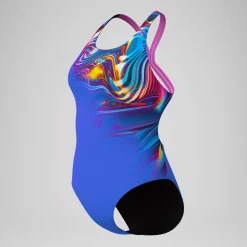 Maillot de bain Femme Club Training Placement Powerback bleu/rose