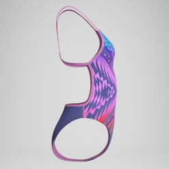 Maillot de bain Femme Club Training Placement dos en V rose/bleu