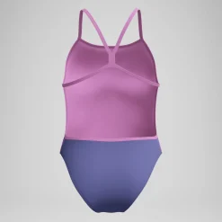 Maillot de bain Femme Club Training Placement dos en V rose/bleu