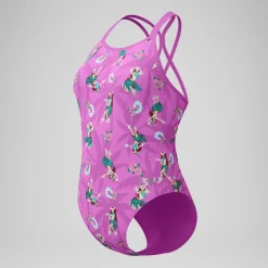 Maillot de bain Femme Club Training Starback imprimé rose/vert