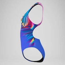 Maillot de bain Femme Club Training Placement Powerback bleu/rose