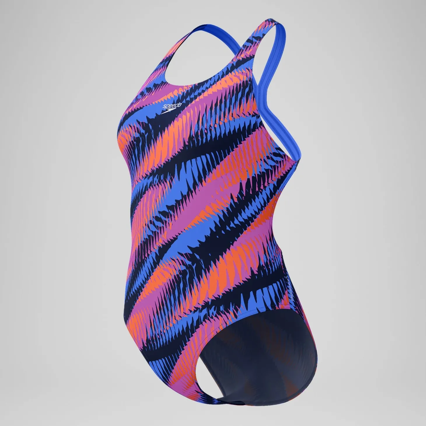 Maillot de bain Femme Club Training Powerback imprimé bleu/rose