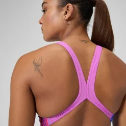 Maillot de bain Femme Club Training Placement Powerback bleu/rose