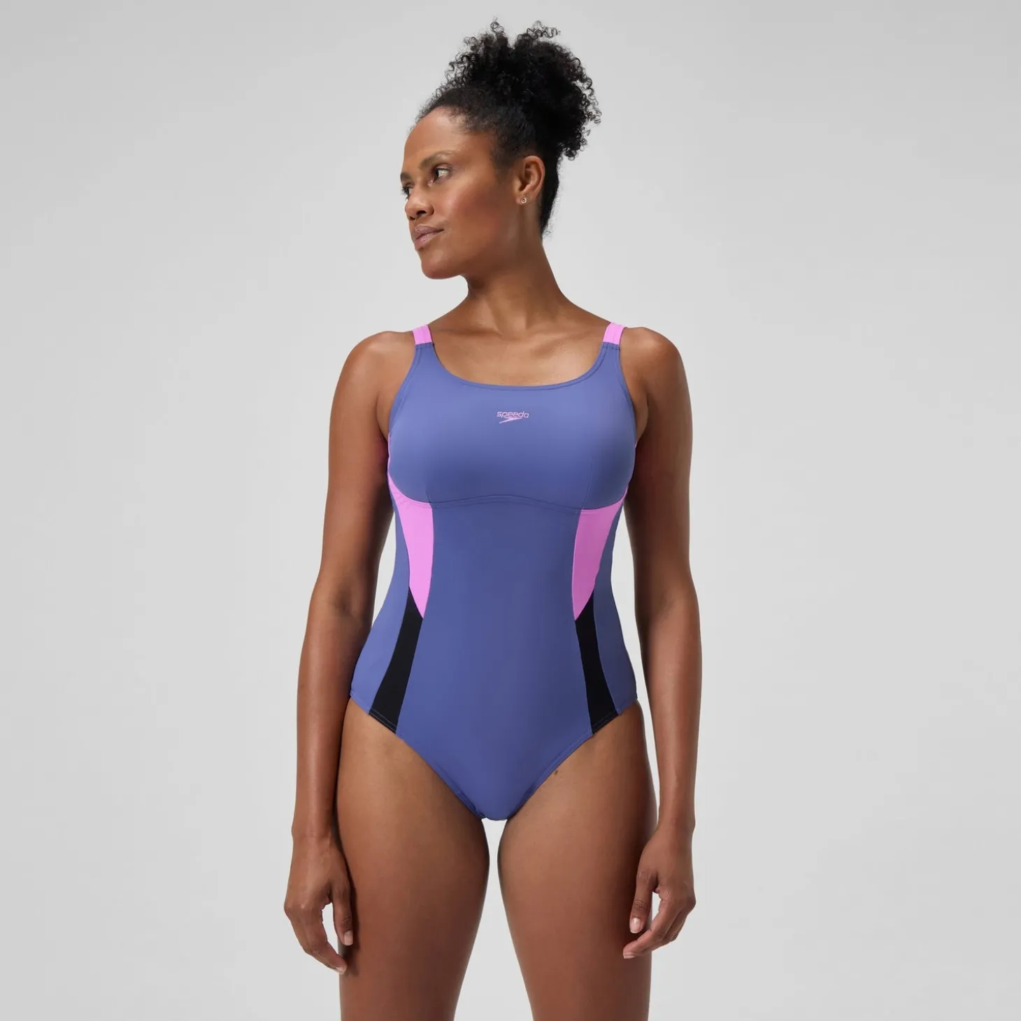 Maillot de bain Femme effet galbant Solid Splice violet/rose