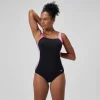 Maillot de bain Femme effet galbant imprimé LunaLustre noir/rose