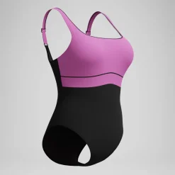 Maillot de bain Femme effet galbant Contour Eclipse noir/rose