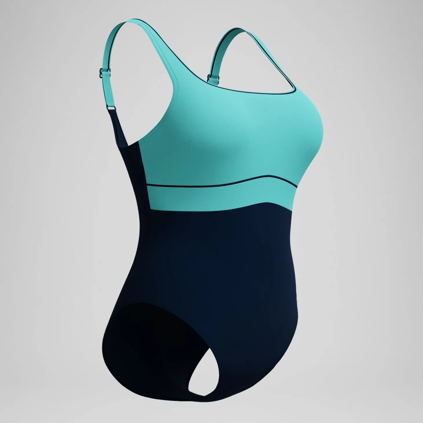 Maillot de bain Femme effet galbant Contour Eclipse bleu marine/turquoise