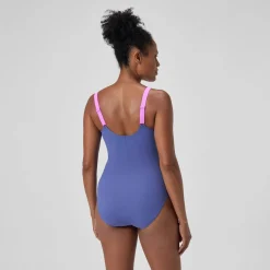 Maillot de bain Femme effet galbant Solid Splice violet/rose