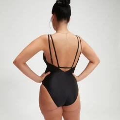 Maillot de bain Femme effet galbant à bretelles noir
