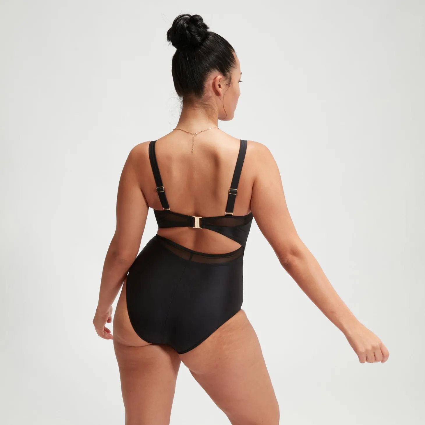 Maillot de bain Femme effet galbant détails en maille Asymmetric noir