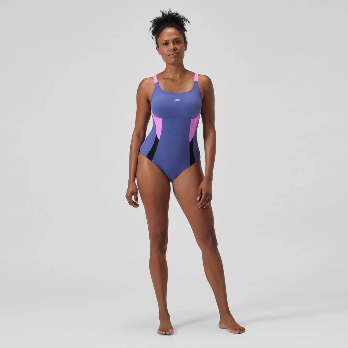 Maillot de bain Femme effet galbant Solid Splice violet/rose
